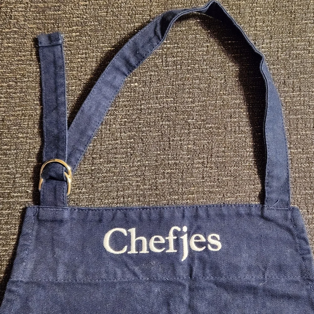 🔥 Bib Apron Full Length 100% Cotton Dark Blue With Ties and Double Front